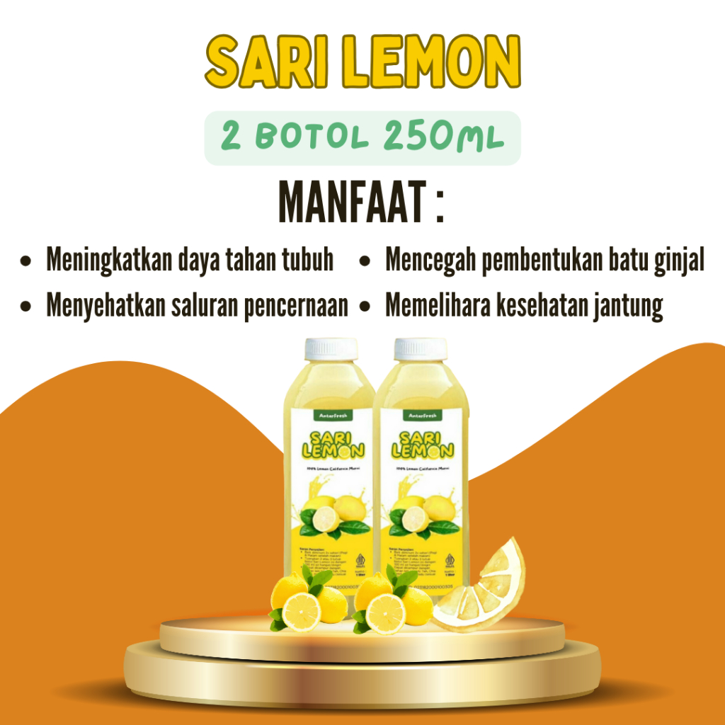 

2 BOTOL SARI LEMON 250ml Perasan Air Lemon Murni Botol Juice Minuman