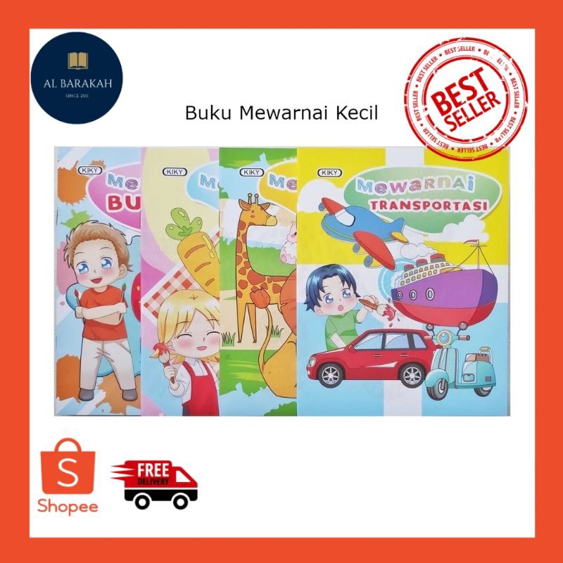 

Buku Mewarnai Kecil Kiky Ready motif Buah Sayur Hewan dan transportasi Mewarnai dan berhitung ukuran A5 - Satuan