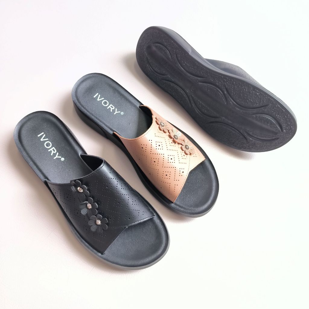 IVORY Sandal Wanita Flat Ukuran Besar 40 41 42 43 SS978
