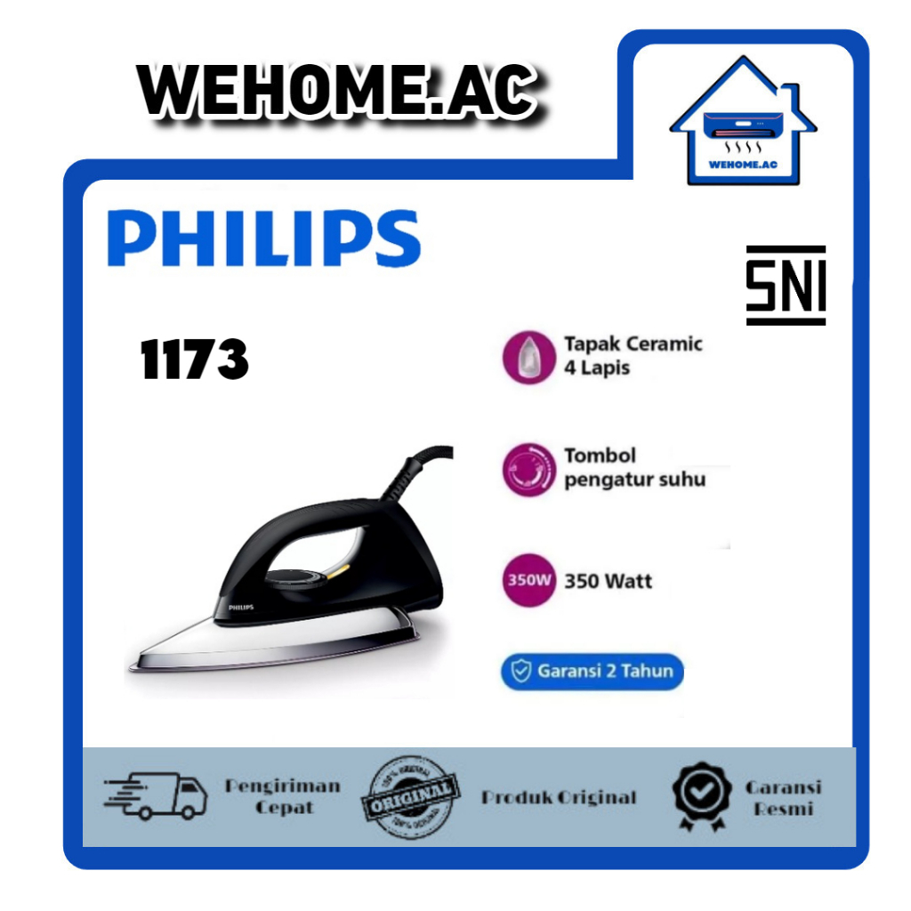 Setrika Philips 1173 Setrika Baju Tapak Keramik Gosokan Philips