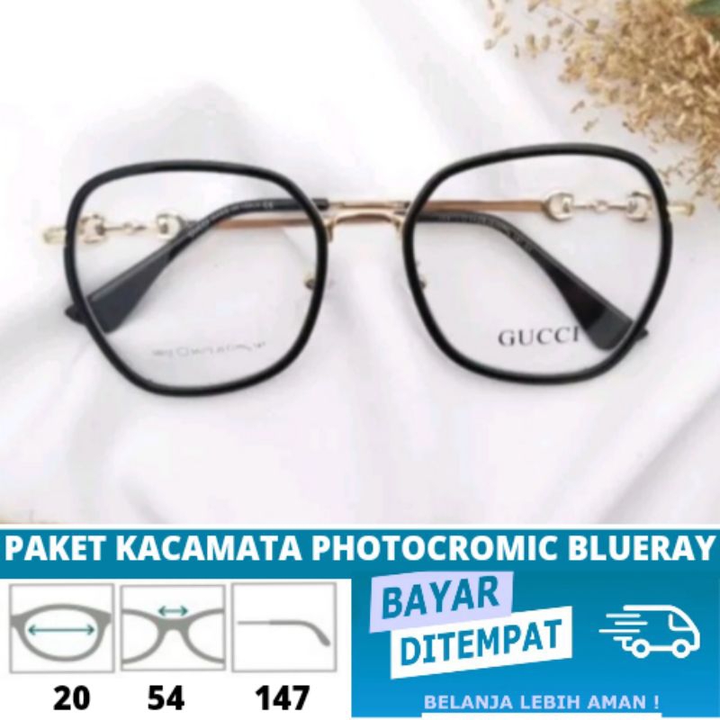 Kacamata Premium 58813 Lensa antiradiasi photocromic bluecromic