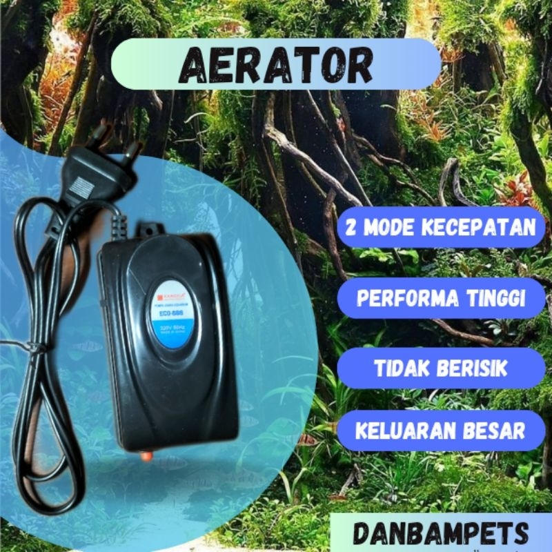 Aerator Aquarium Gelembung Air Aquarium 2 Mode Kecepatan