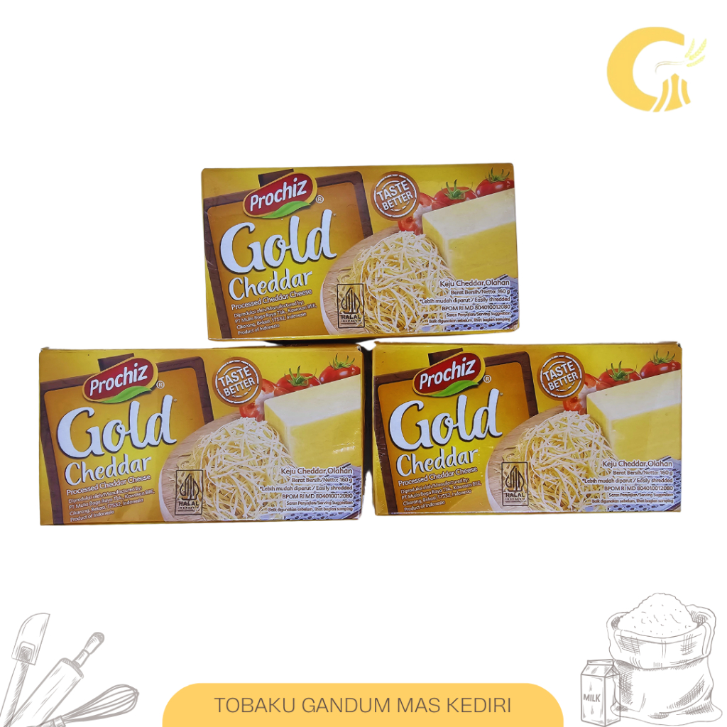 

Keju Prochiz Gold Cheddar 160 gr - Keju Cheddar