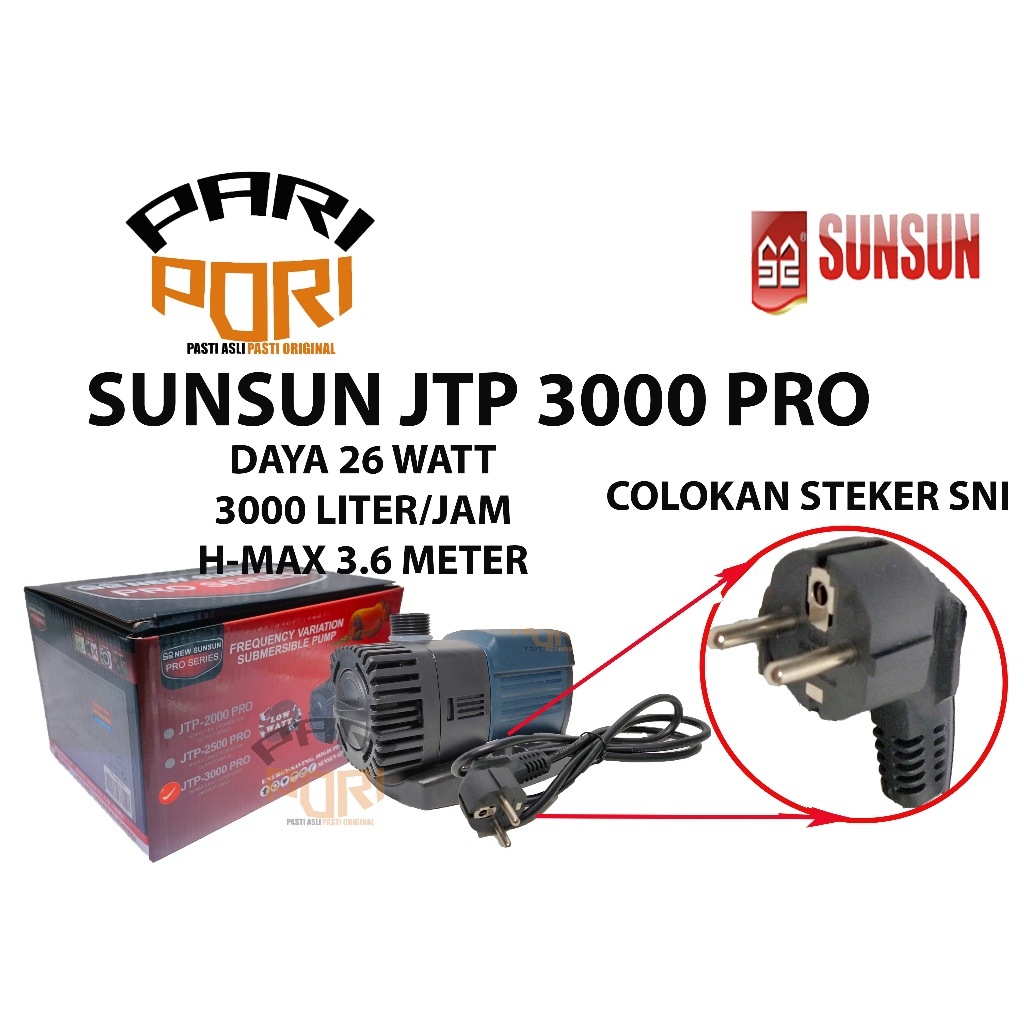 ORIGINAL SUNSUN JTP 3000 PRO POMPA SIRKULASI AQUARIUM POMPA KOLAM IKAN KOI