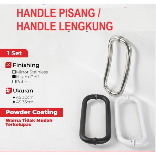 Handle Lengkung / Handle Pisang / Handle Pintu Aluminium Lengkung