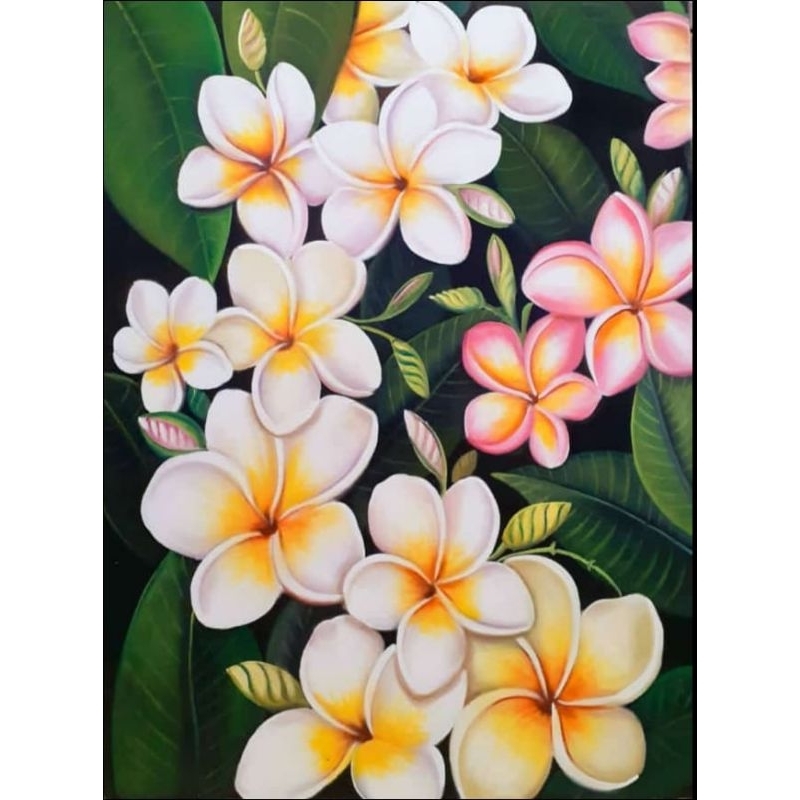 lukisan bunga kamboja