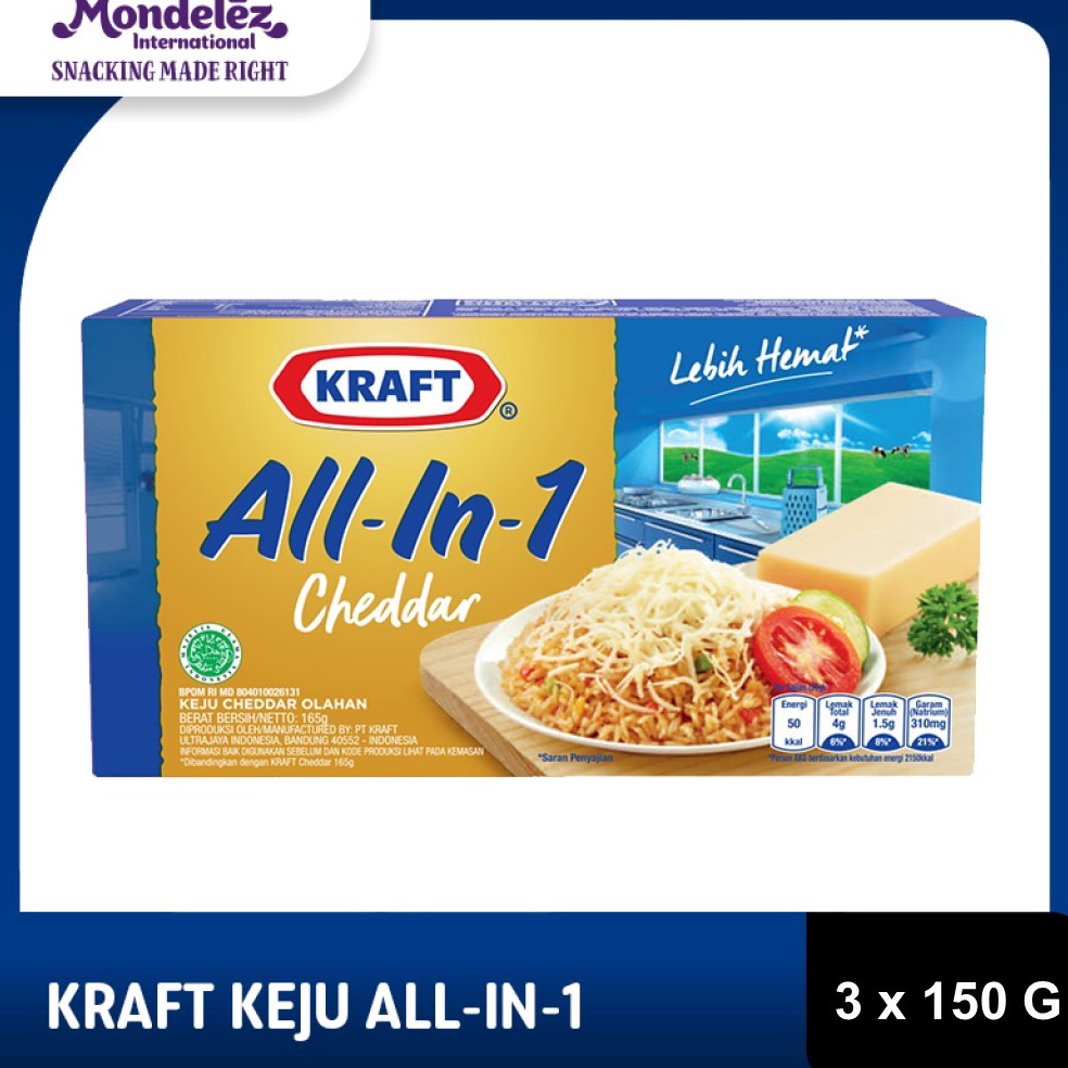 

ORIGINAL Kraft Keju All in 1 Box 15g Untuk Kue dan Burger triple pack
