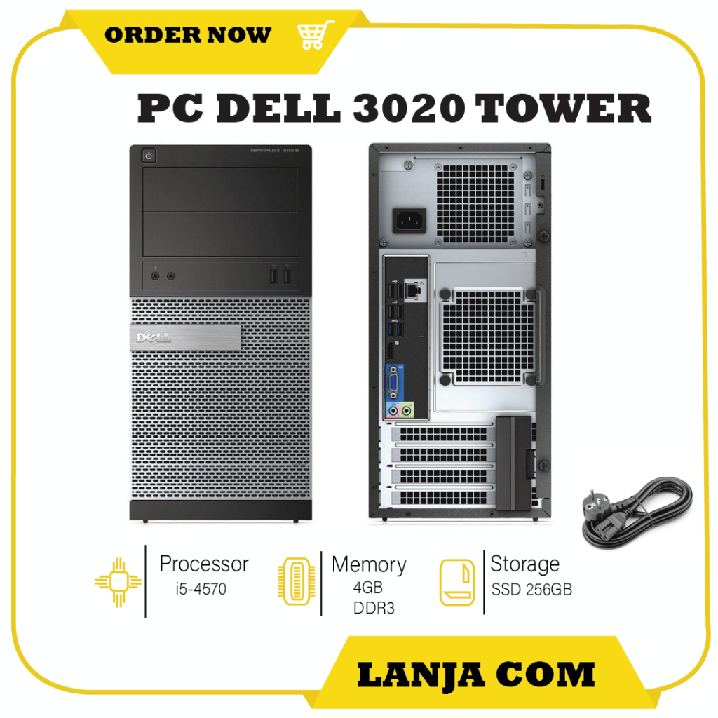 PC BUILT UP DELL 3020 CORE i5-4570 RAM 4GB SSD256 WINDOWS 10