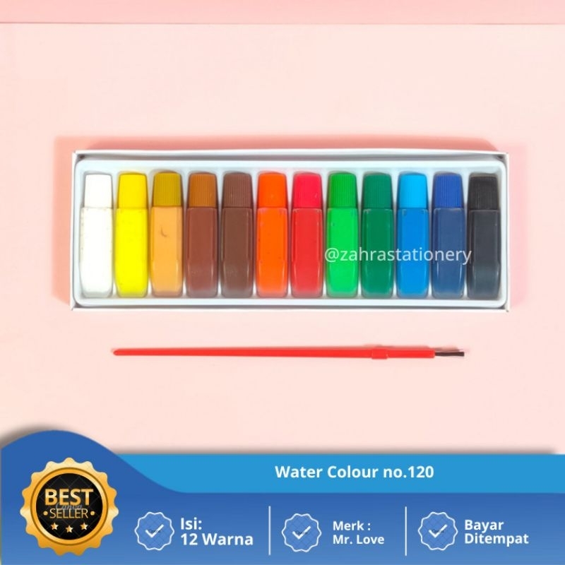 

Cat Air Lukis Water Colour My Love 12 Warna Plus Kuas No.120