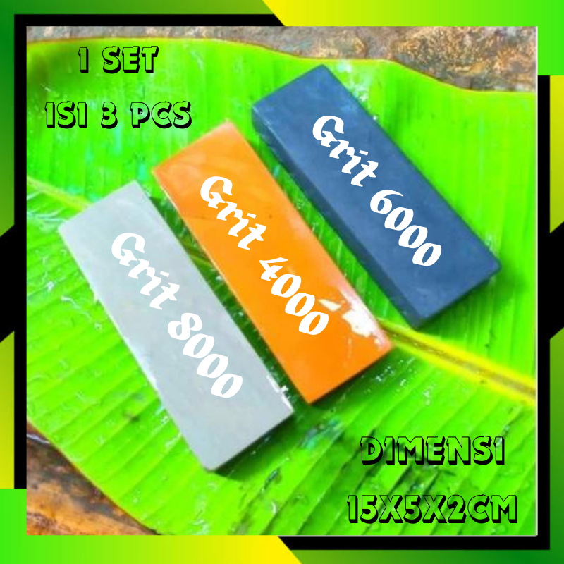 Batu Asah Asahan Alam Asli Ukuran 15x5x2 Pengasah Golok Pisau Gunting Stainless Serbaguna