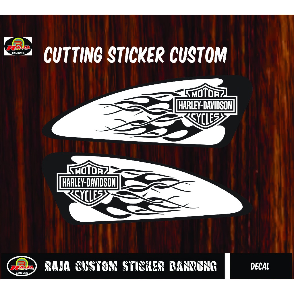 Cutting sticker tanki motor 1set logo harley davidson fire tanki mtor harley