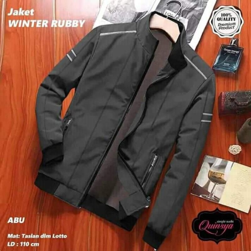 jaket winter rubby jaket pria wanita jumbo anti air big size