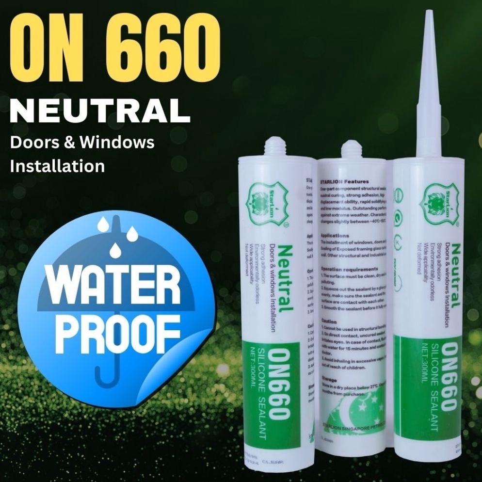 ART M34W STARLION LEM SEALANT WALLPANEL SL55 3ml KACA ACETIC BOTOL CLEAR  WHITEBLACKBROWNGRAY LEM WP