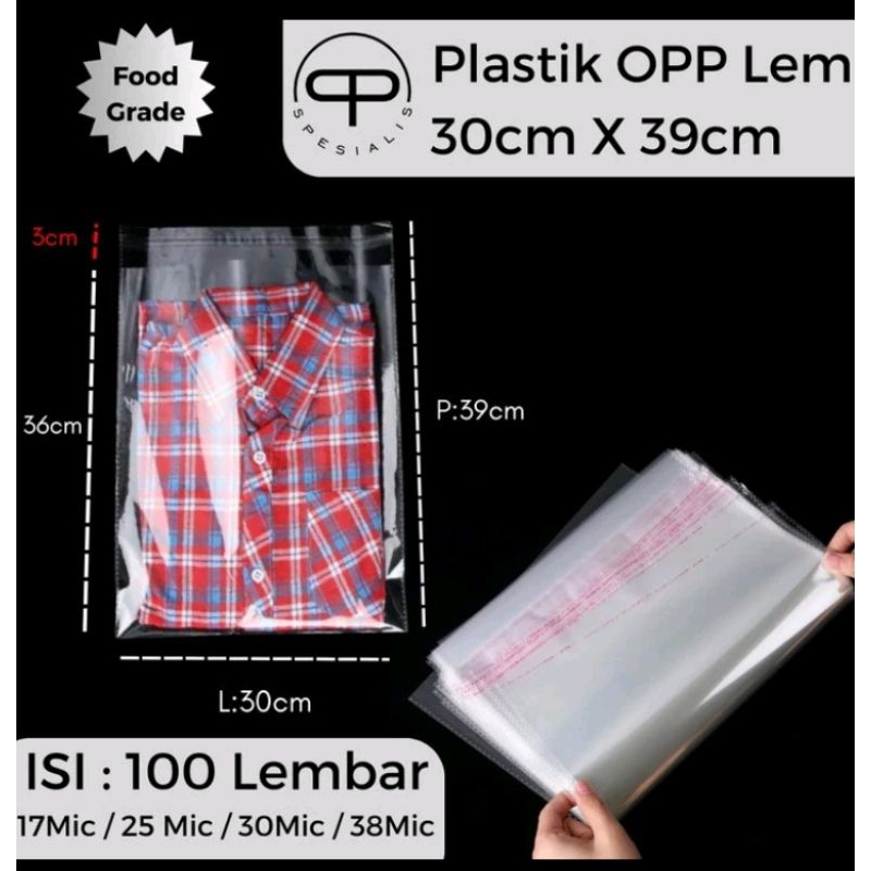 Plastik Opp bungkus baju kaos plastik bening plastik garment opp seal double press murah packing CV 