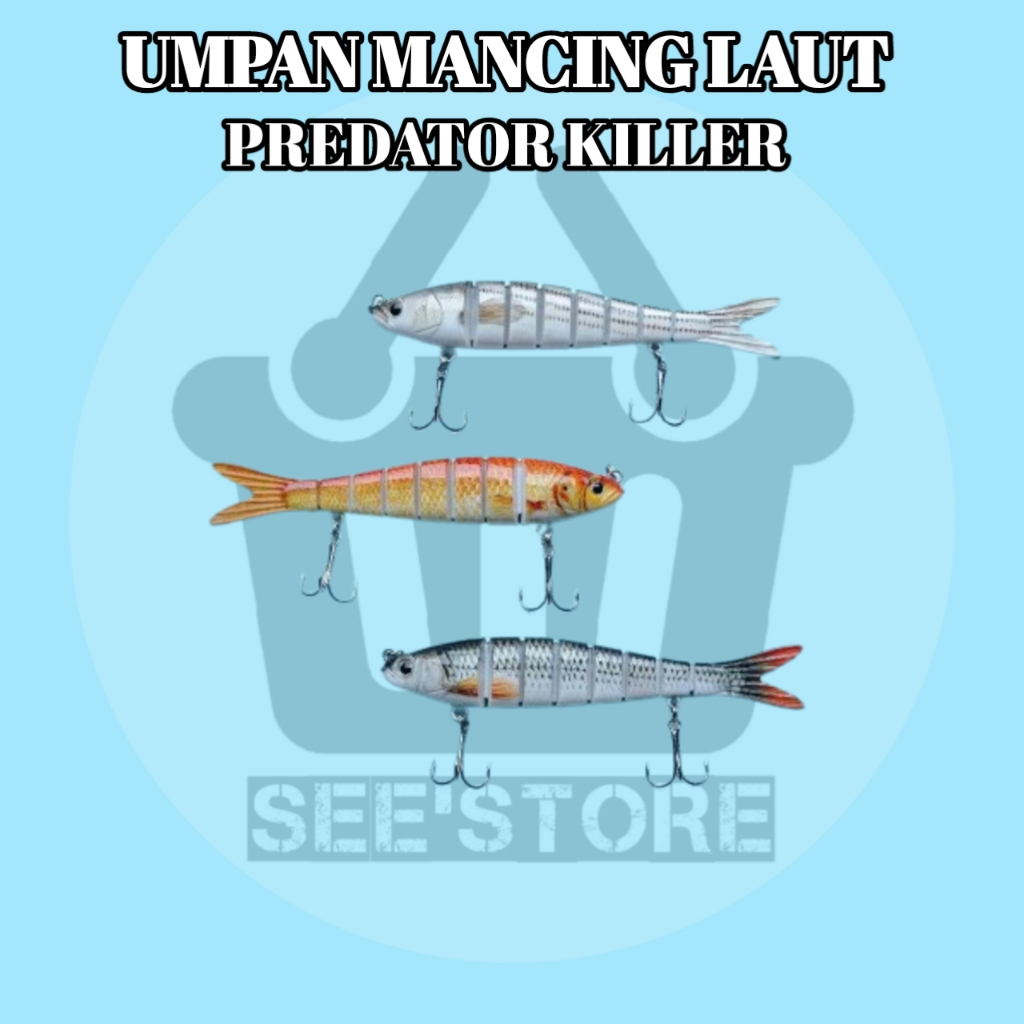 Umpan Pancing Tiruan Ikan PATEN Banyak Ruas 27 Gram Dengan Kail Treble Untuk Memancing Di Laut Sunga