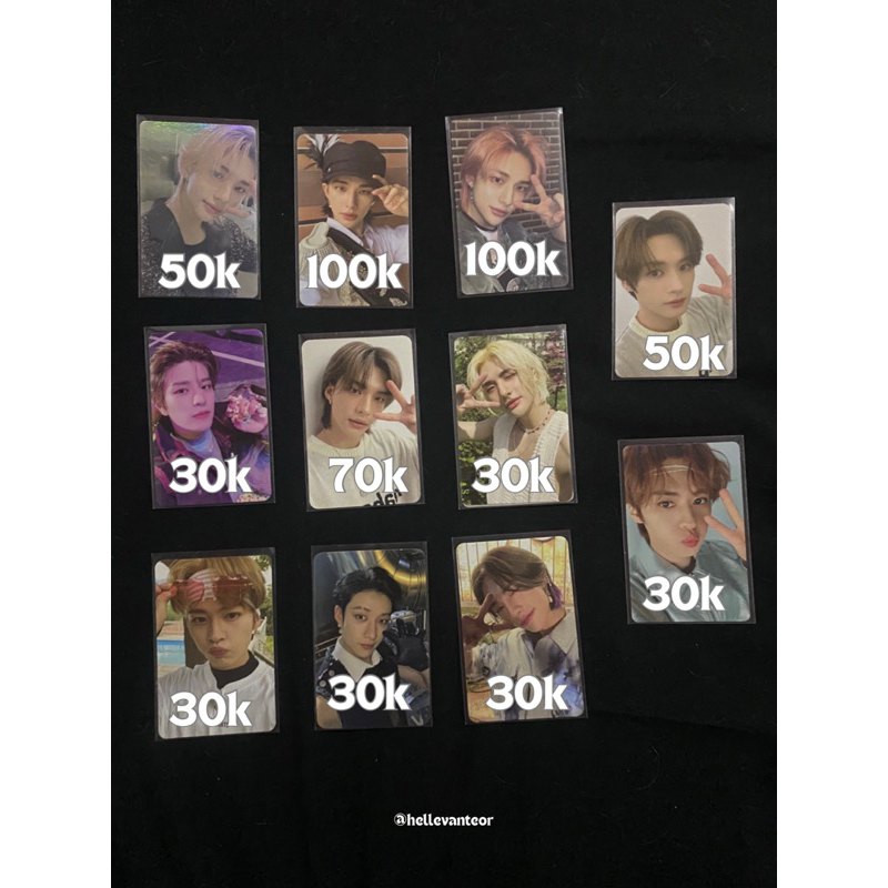 pc photocard stray kids bangchan leeknow changbin hyunjin han jisung felix seungmin i.n noeasy jewel