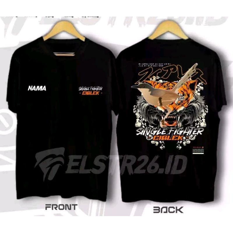 KAOS SINGLE FIGHTER BURUNG CIBLEK SABLON DTF