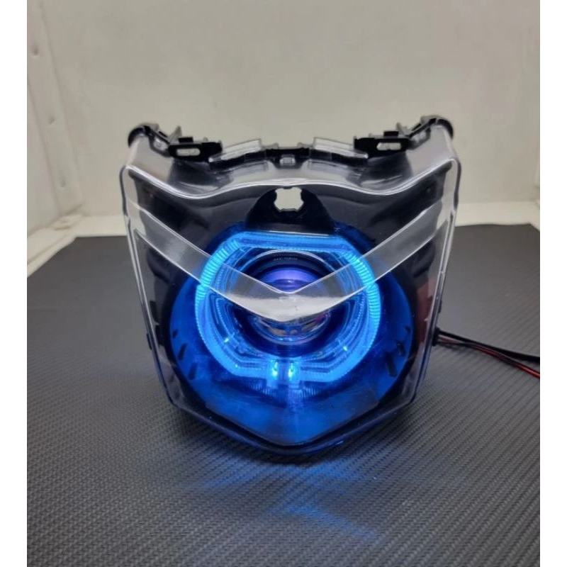 REFLEKTOR LAMPU DEPAN HONDA BEAT KARBU MODEL CUSTOM BILED ALA-ALA UK 4,5 INCH CAHAYA SUPER TERANG