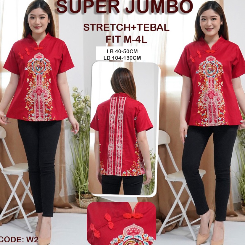 Ready Stok Baju Merah Imlek Cheongsam baju chongsam jumbo atasan cheongsam jumbo baju imlek murah