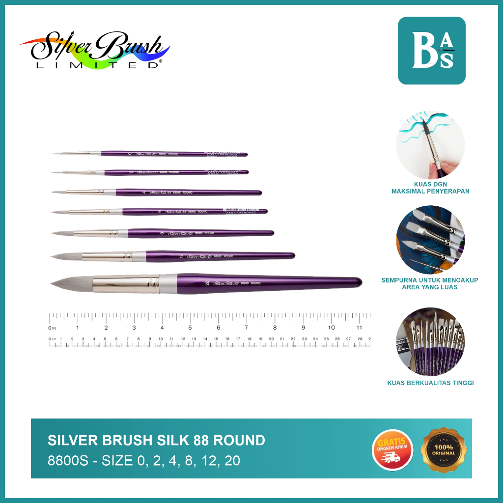 

Kuas Lukis Silver Brush Silk 88 - Round 8800S