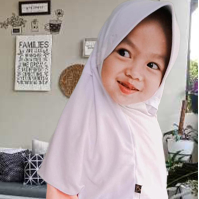 keudung instant barya size S untuk anak TK