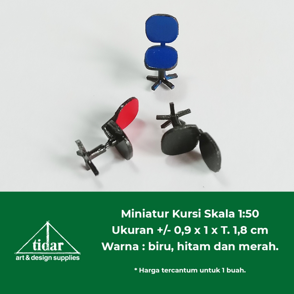 

[MR] MH - Miniatur Kursi Kantor Skala 1:50 - Maket Ruang Kerja / Belajar