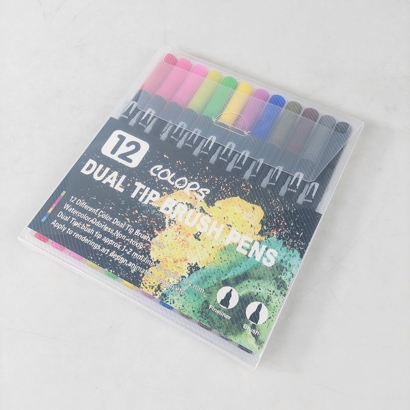 

Kolorowy Spidol Double Head Drawing Pen Fine Art Watercolor Set 12 Color Warna MKB Brush Pen 7CTH53MC