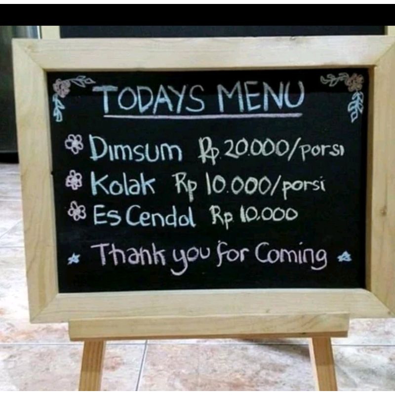 

papan tulis menu / papan tulis kapur 20x30 / papan menu