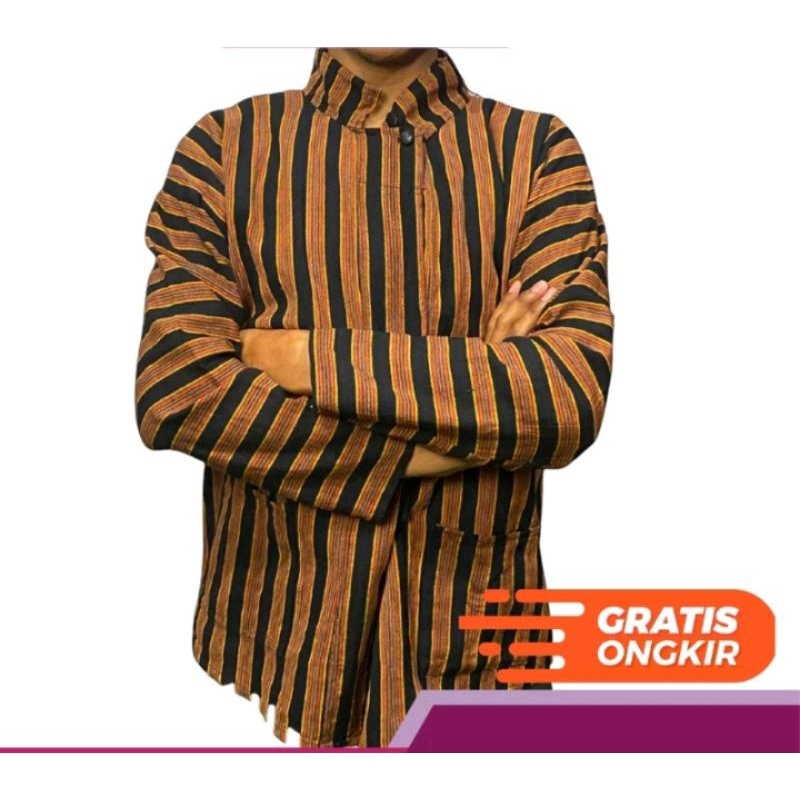 SURJAN LURIK LAKI COWO, SORJAN LURIK, PAKAIAN TENUN PRIA TRADISIONAL MODERN KLASIK KHAS TRADISIONAL 