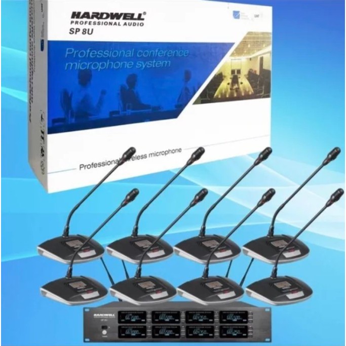 Mic 8 Wireless Gooseneck Podium Meja Conference HARDWEL SP8U ORIGINAL GARANSI Resmi TERBAIK