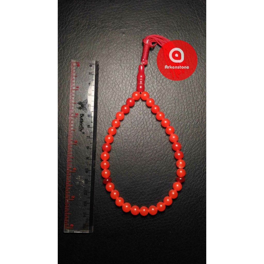 Tasbih Batu Asli Yaman Merah Darah 33 Butir