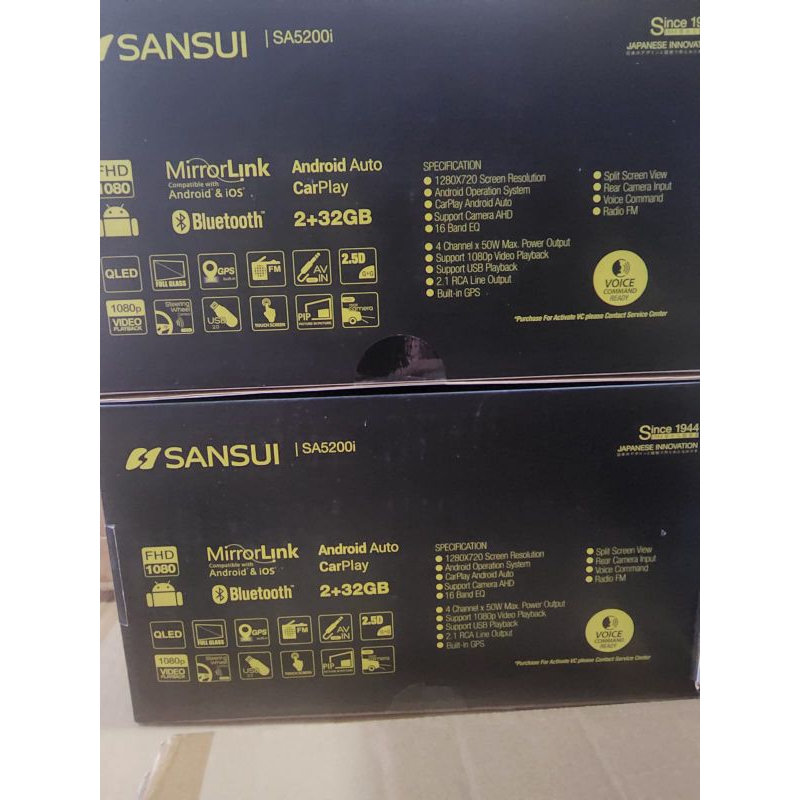 head unit android 10 inch sansui sa-5200i gamma Oled voice command carplay