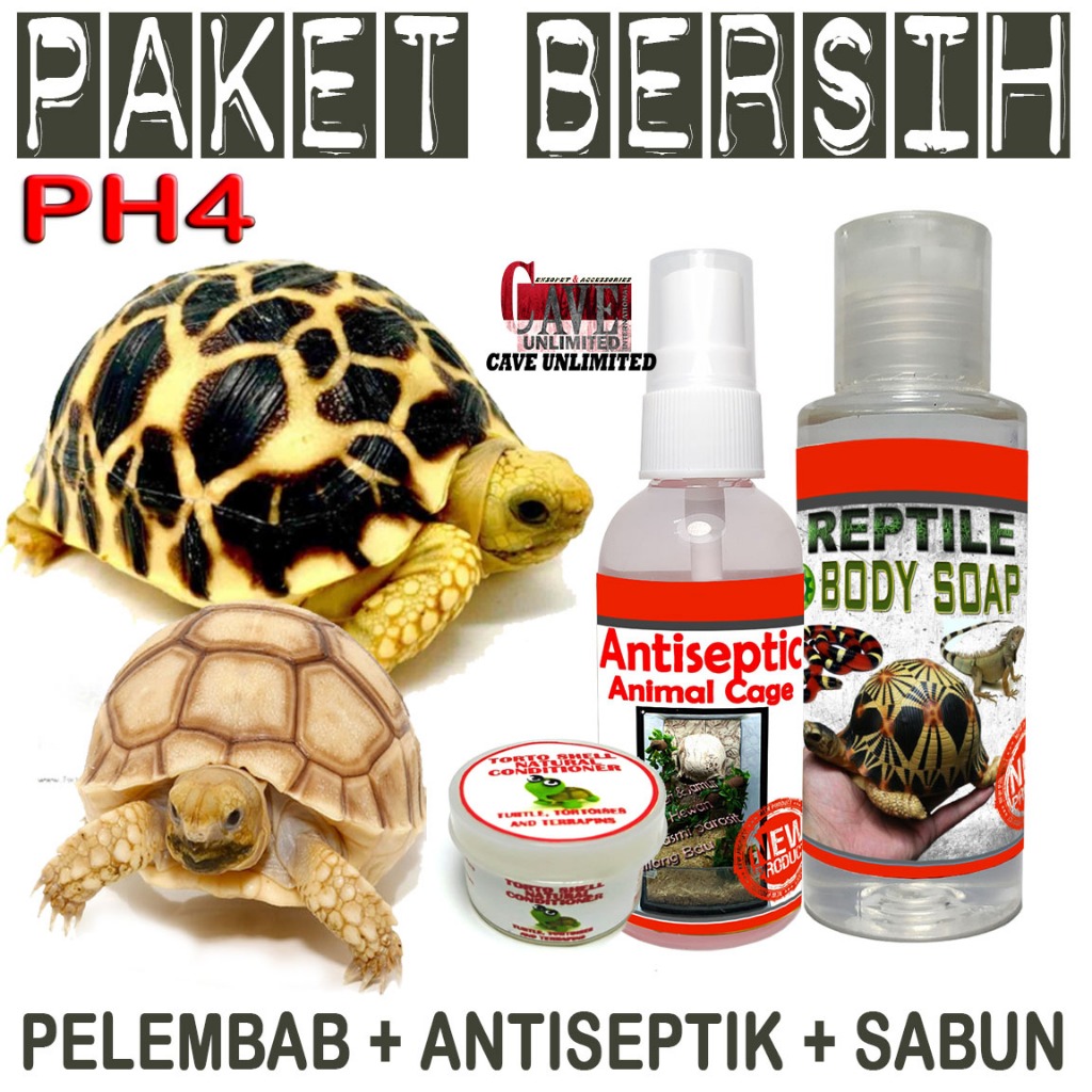 PAKET HEMAT PH4 PERLENGKAPAN KESEHATAN KEBERSIHAN KURA KURA DARAT TORTOISE TORTO SULCATA SABUN ANTIS