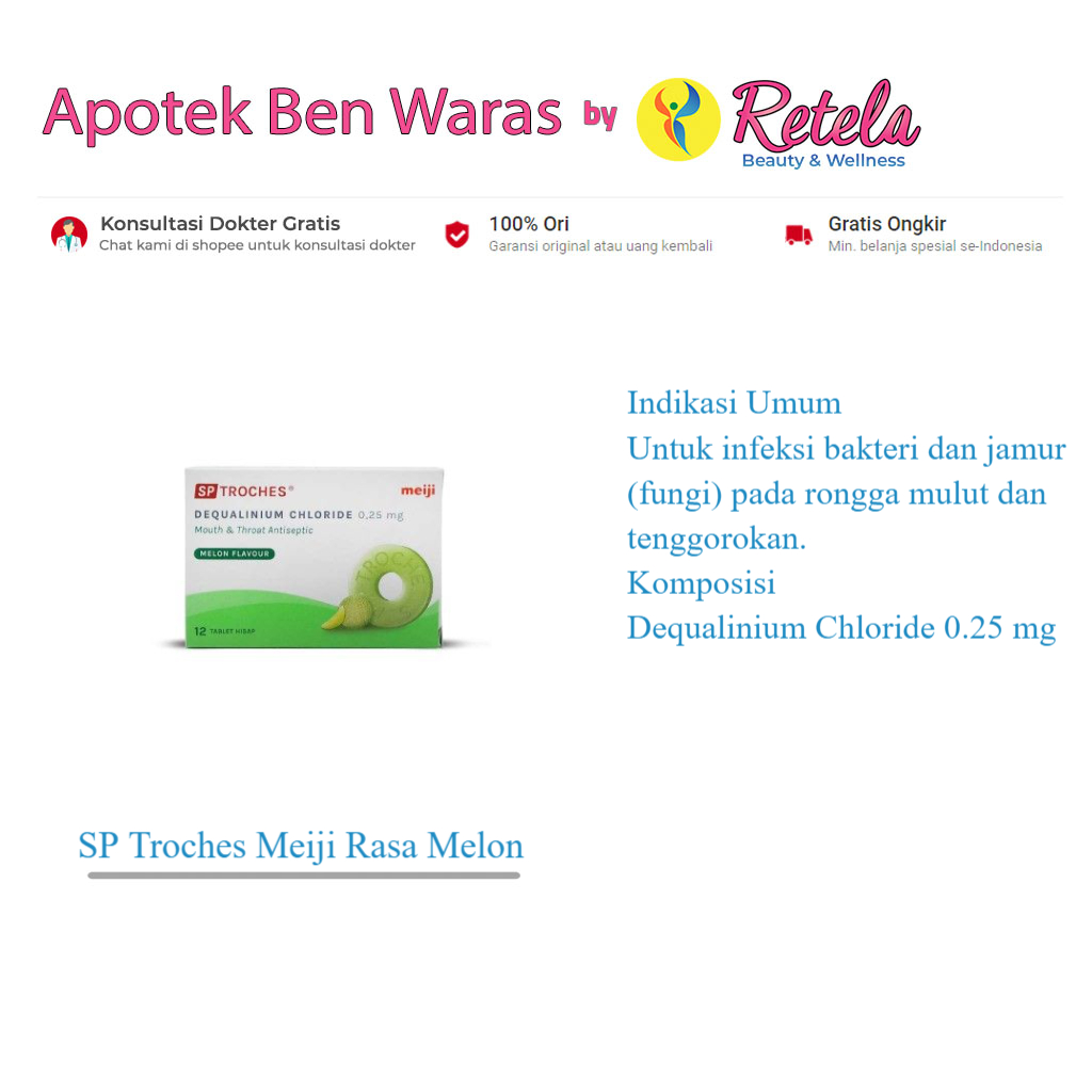 

SP Troches Meiji Rasa Melon 12 Tablet