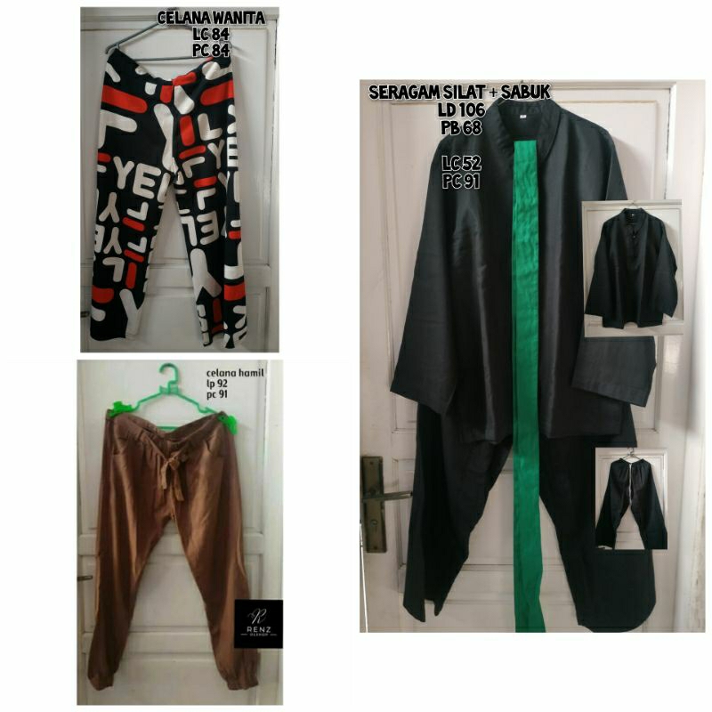 Celana preloved / atasan wanita bekas / baju silat bekas / seragam silat preloved