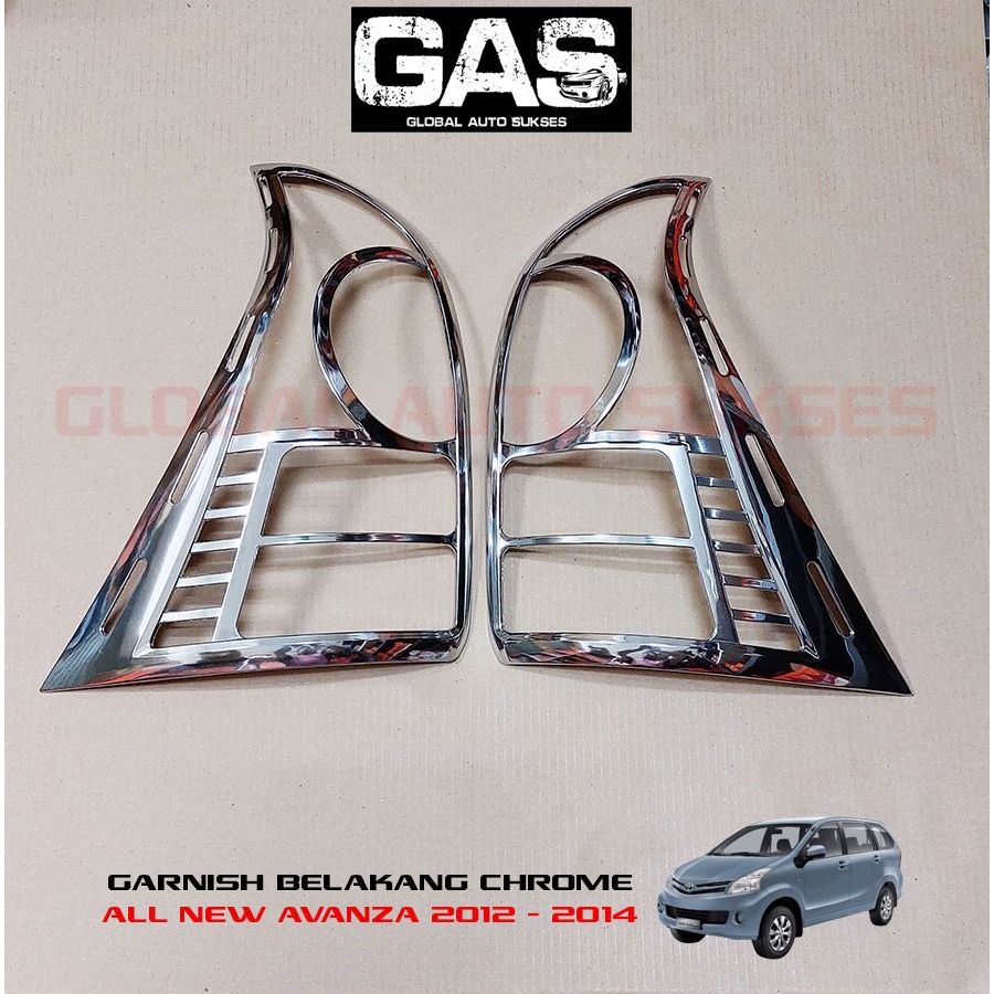 GARNISH GARNIS LIST LAMPU BELAKANG CHROME ALL NEW AVANZA & VELOZ 2012 - 2014