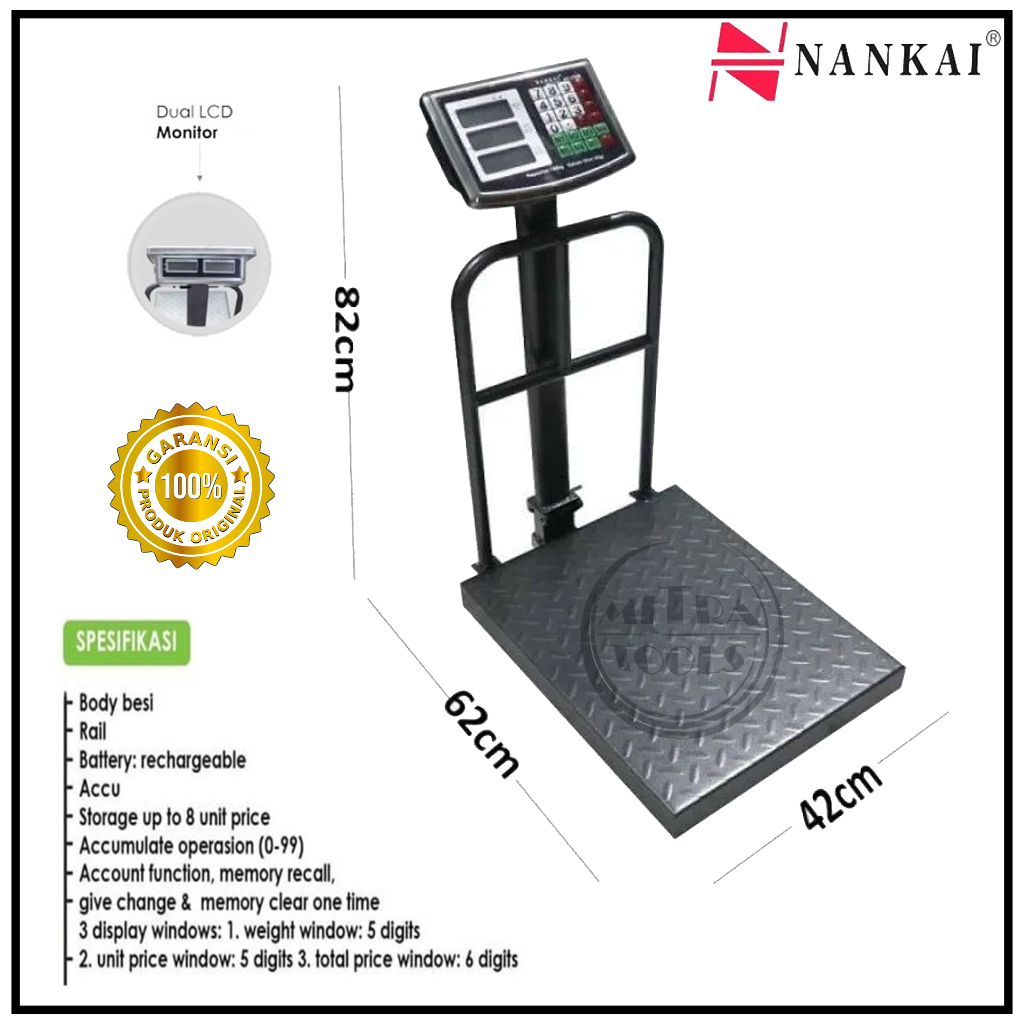 Nankai Timbangan Duduk Digital Rail 150 kg 300 kg Timbangan Barang 150Kg 300Kg Doziro