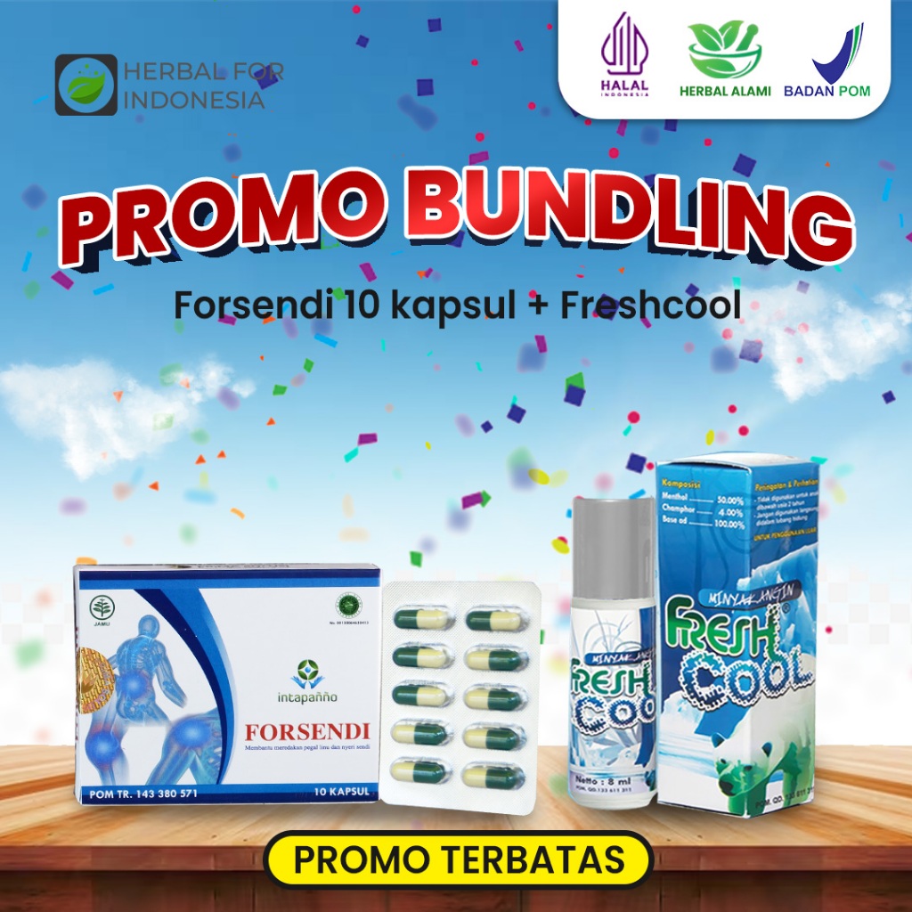 Promo Bundling Freshcool 1 Botol + Forsendi 10 Kapsul- Combo Hemat