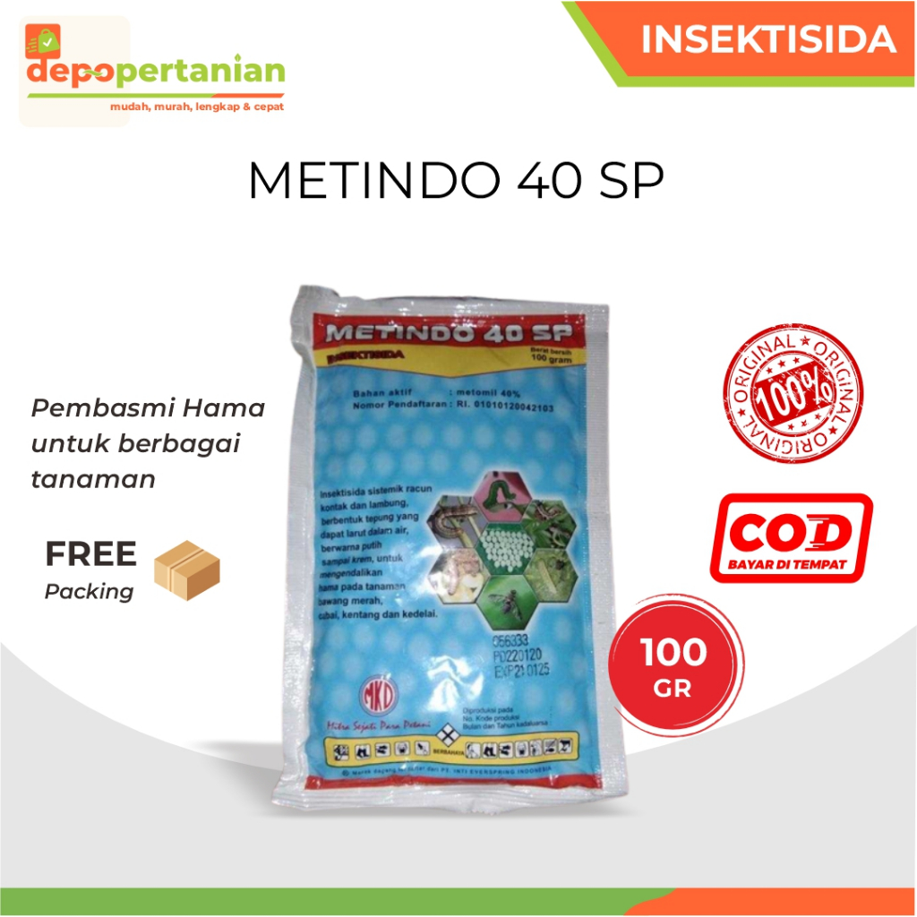 Depo Pertanian - Insektisida Metindo 40 SP 100 Gram Obat Pertanian Pembasmi Hama Tanaman