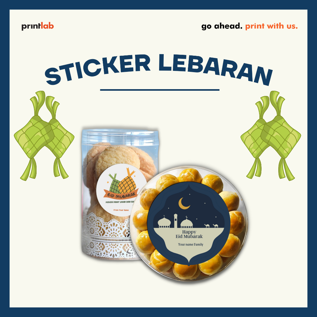 STIKER LEBARAN - STIKER BULET IDUL FITRI CUSTOM MURAH