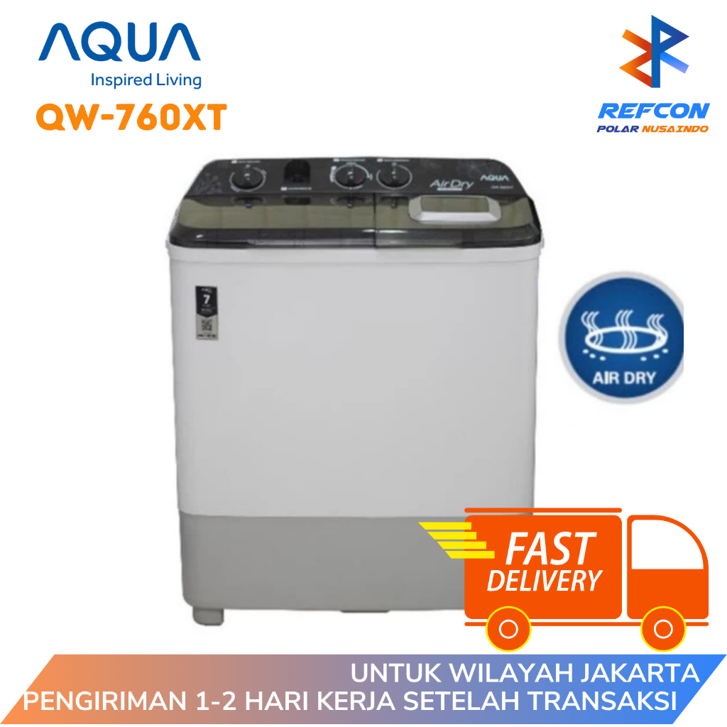 Mesin Cuci AQUA QW 760XT / QW760XT / QW760 2 Tabung 7Kg Hijab Series