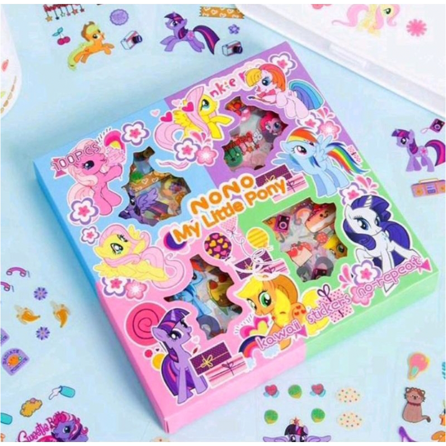 

100 LEMBAR PCS Stiker Scrapbook Little Pony Kuda Poni Box Besar Mainan Kado Hadiah Anak