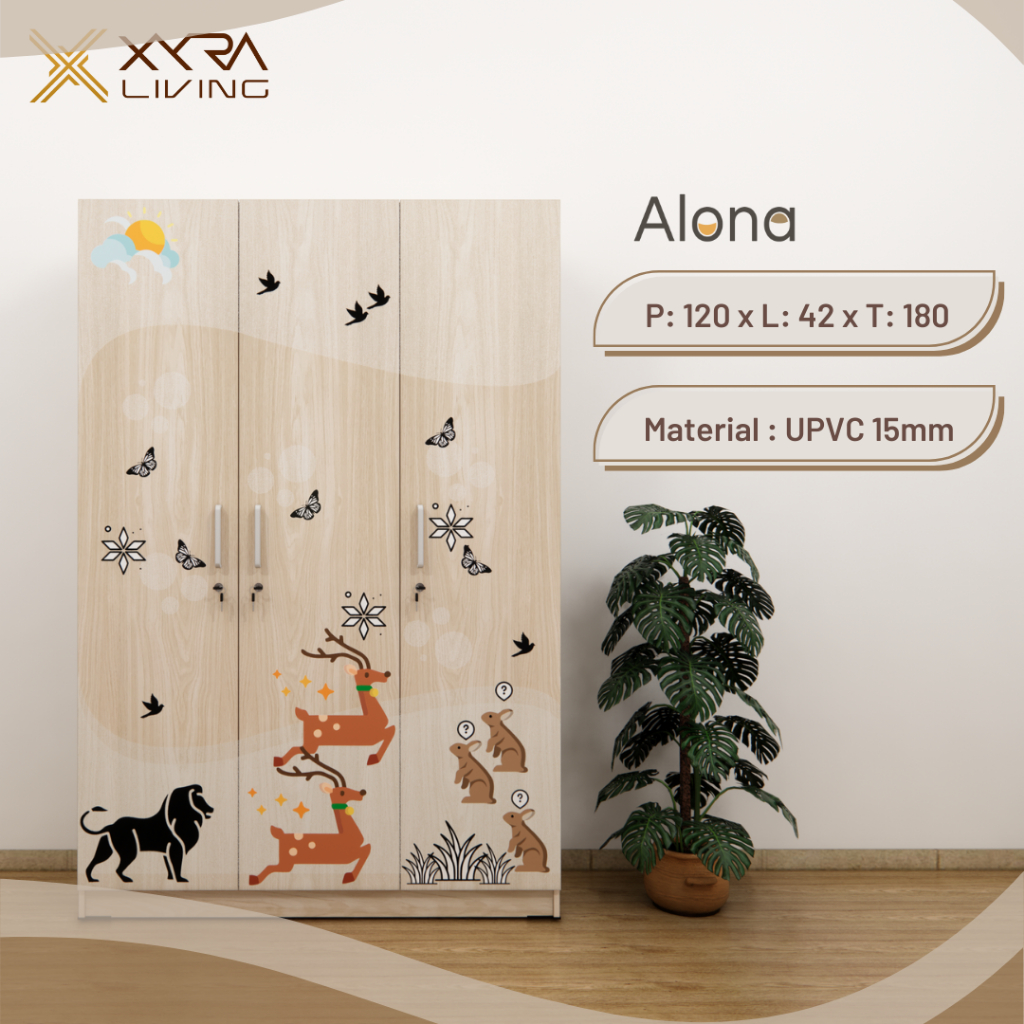 Lemari Pakaian UPVC Alona 3 Pintu