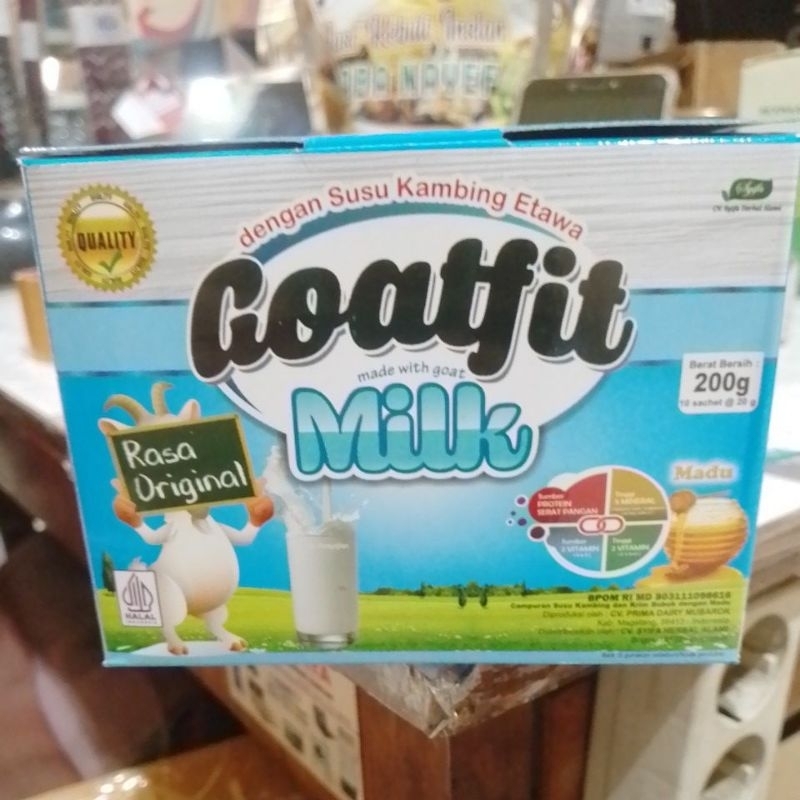 

GOATFIT SUSU KAMBING ETAWA BUBUK PLUS MADU ISI 10 SACHET @ 20 GRAM