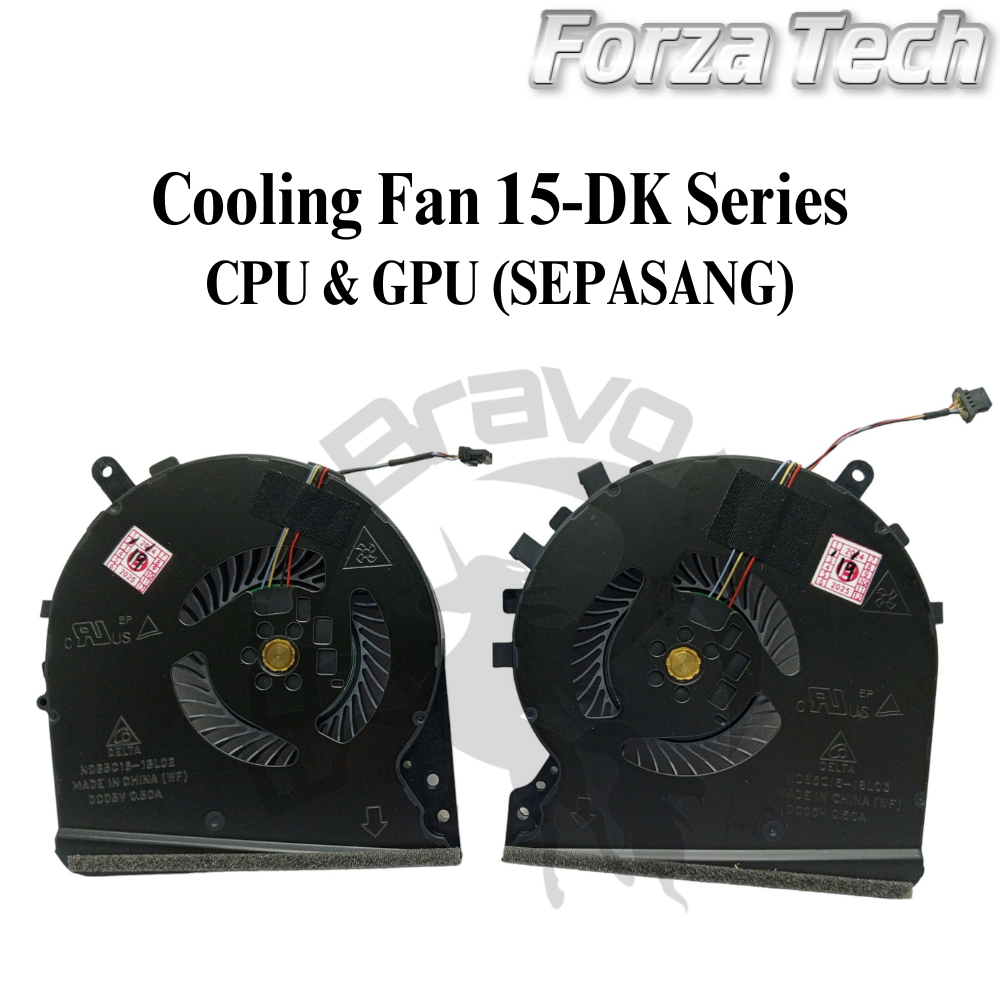 Cooling Fan Kipas Laptop CPU GPU HP Pavilion 15-DK 15-DK0056WM 15-DK0068WM 15-DK1056WM Sepasang BERG