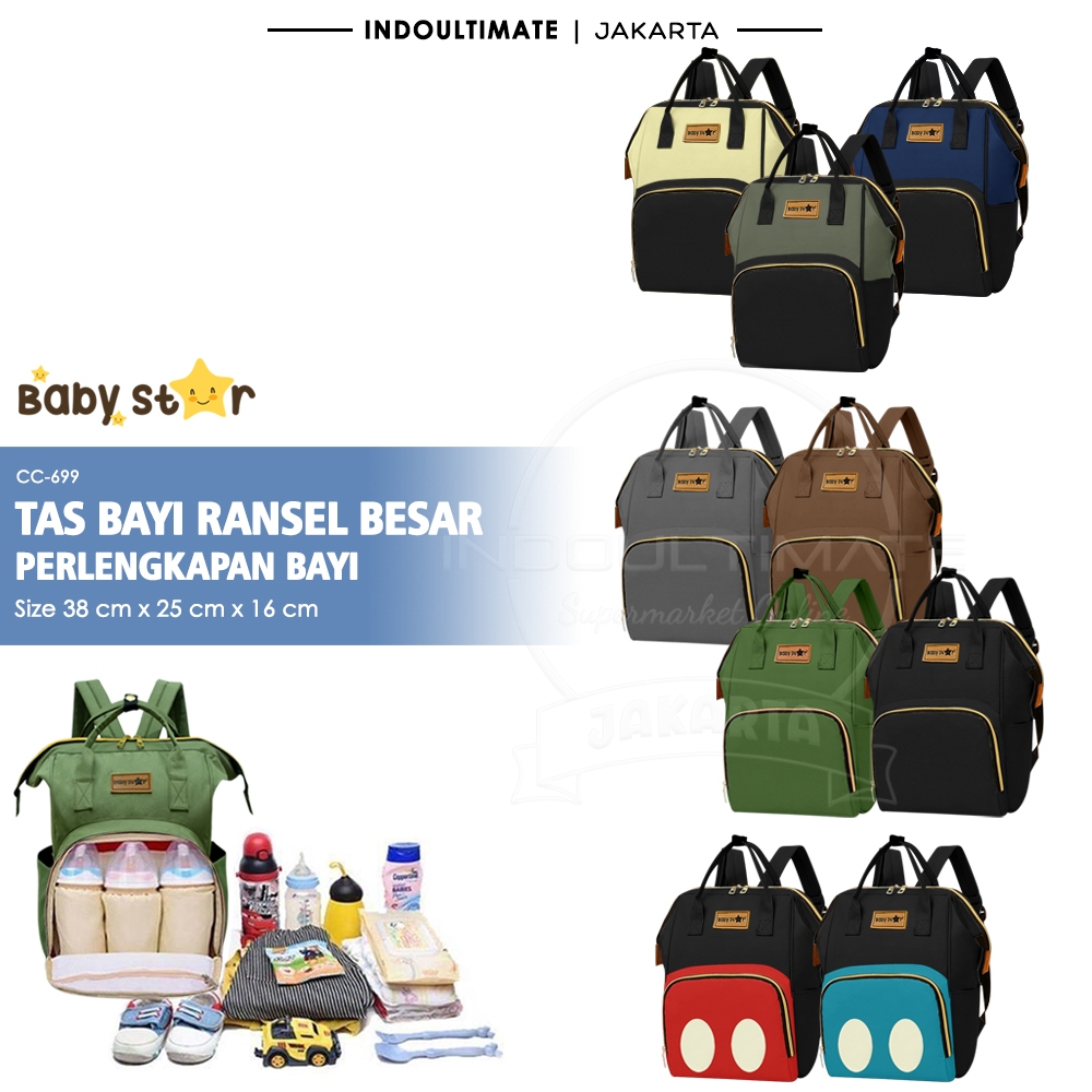BABY STAR Tas Bayi Ransel Besar Tas Popok Bayi Baby Kecil Tas Botol Susu Tas Perlengkapan Bayi Besar