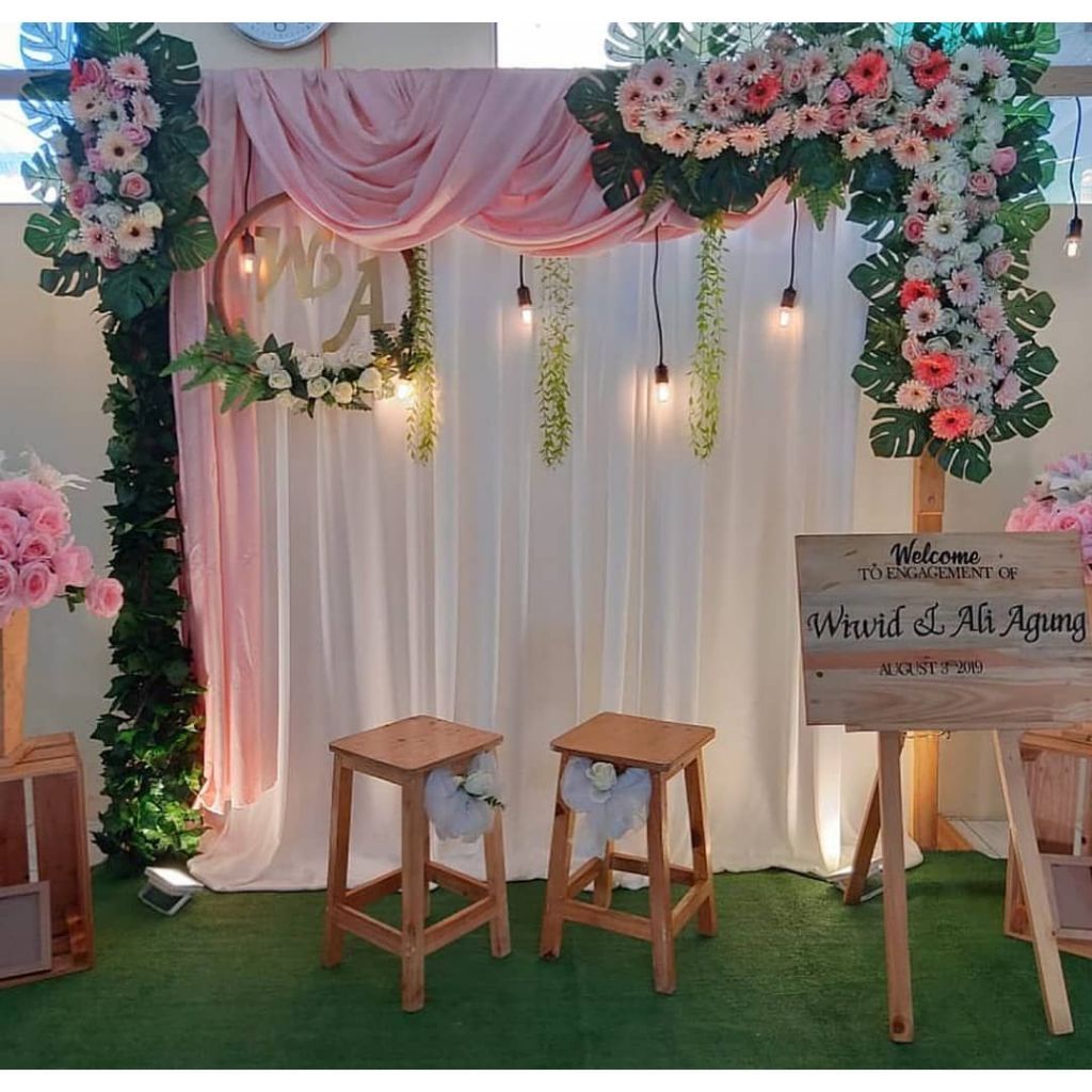 dekorasi lamaran backdroup/baground dinding/backdroup dinding/baground tenda