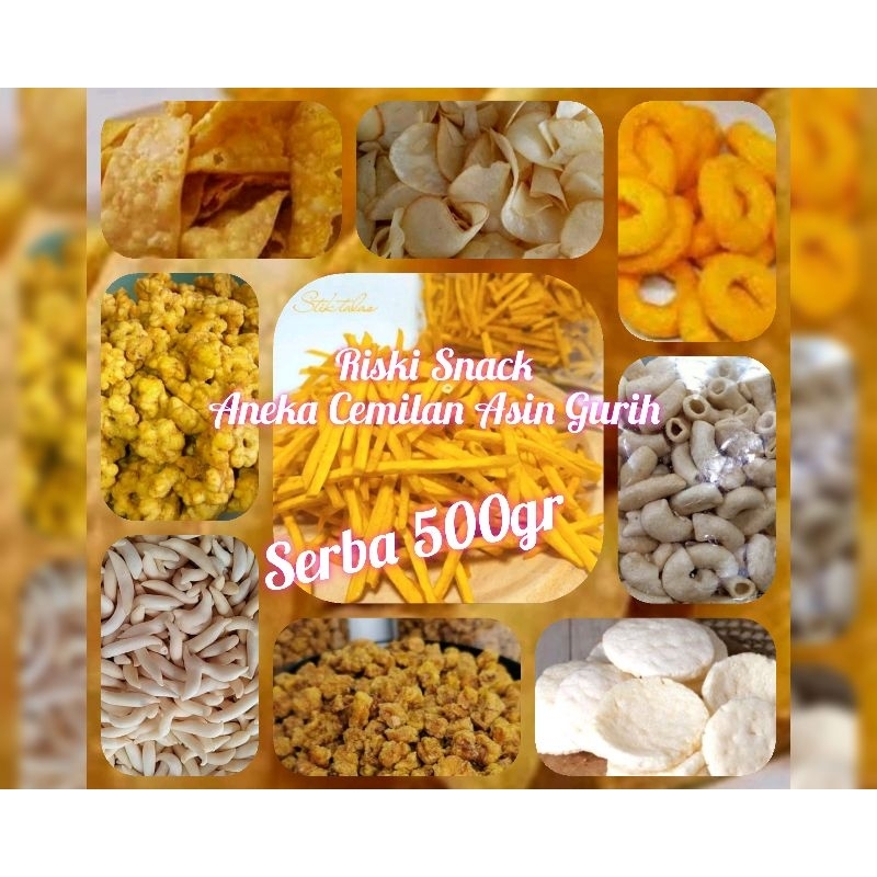 

{Riski Snack - Gaga} Aneka Cemilan Asin Gurih , Serba 500gr