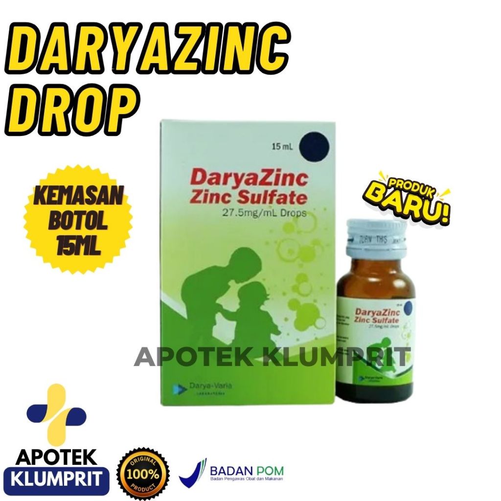DARYAZINC DROP / 15ML / PELENGKAP / OBAT DIARE / BAYI / ANAK / DARYAZINC / DROP