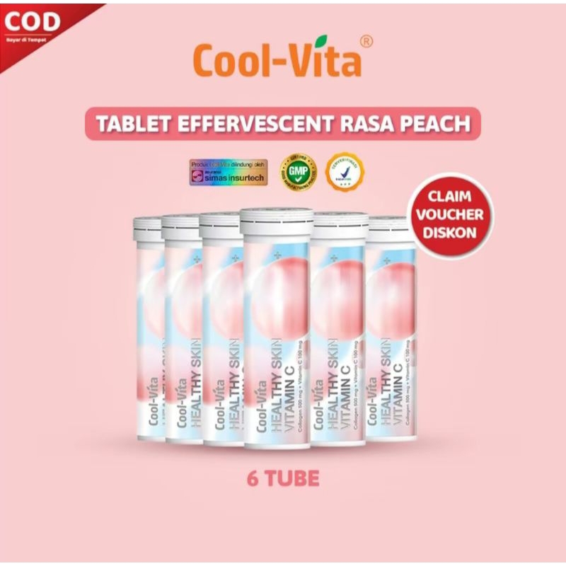 

Cool-vita minuman larut rasa buah peach 6 tube